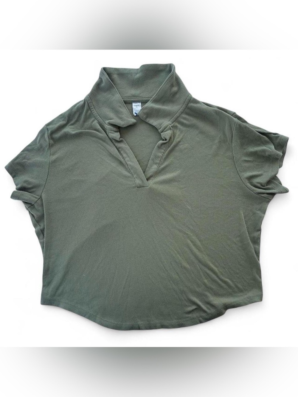 Old Navy Olive Green Short-Sleeve Polo-Style Top